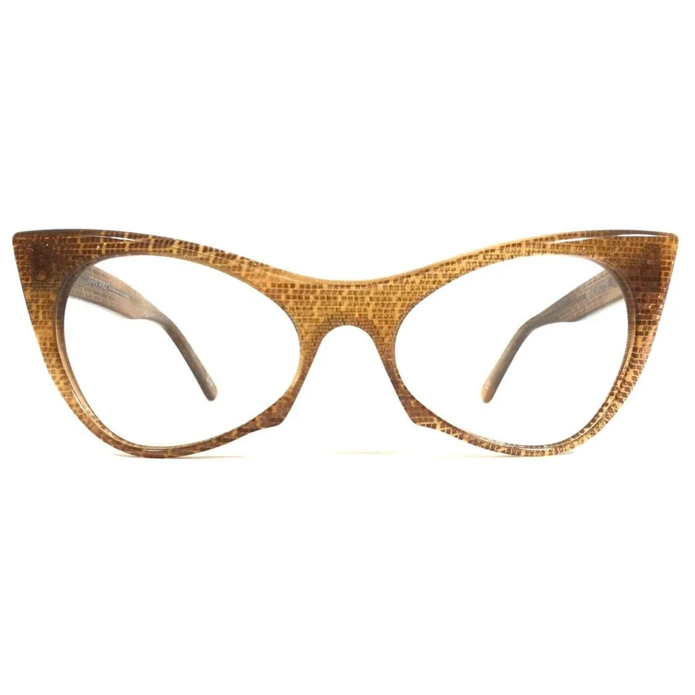 Andy Wolf Eyeglasses Frames 5028 col.v Clear Brown Sharp Cat Eye 53-17-140